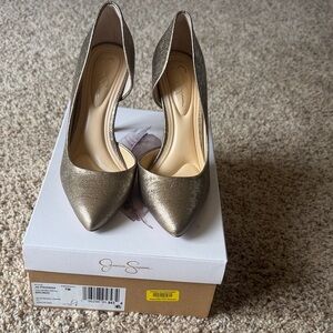 Jessica Simpson Metallic Bronze Heels